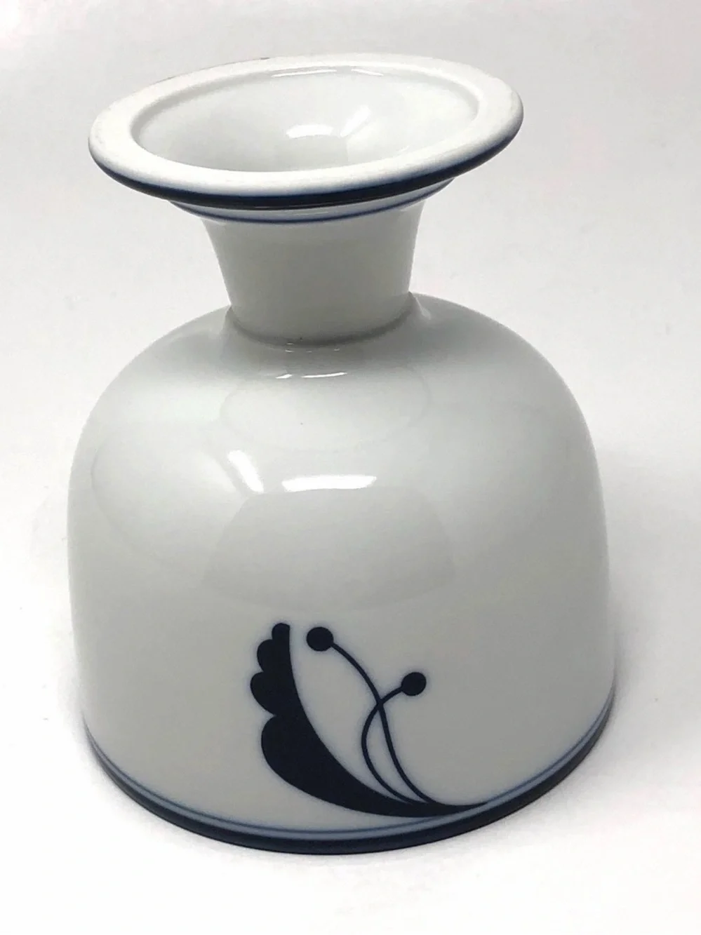 Vintage Dansk Flora Bayberry Blue Pedestal Dessert Bowl Japan